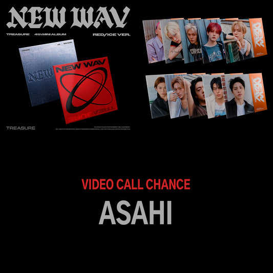 (1:1 VIDEO CALL EVENT) TREASURE - 4th MINI ALBUM [NEW WAV] - ASAHI