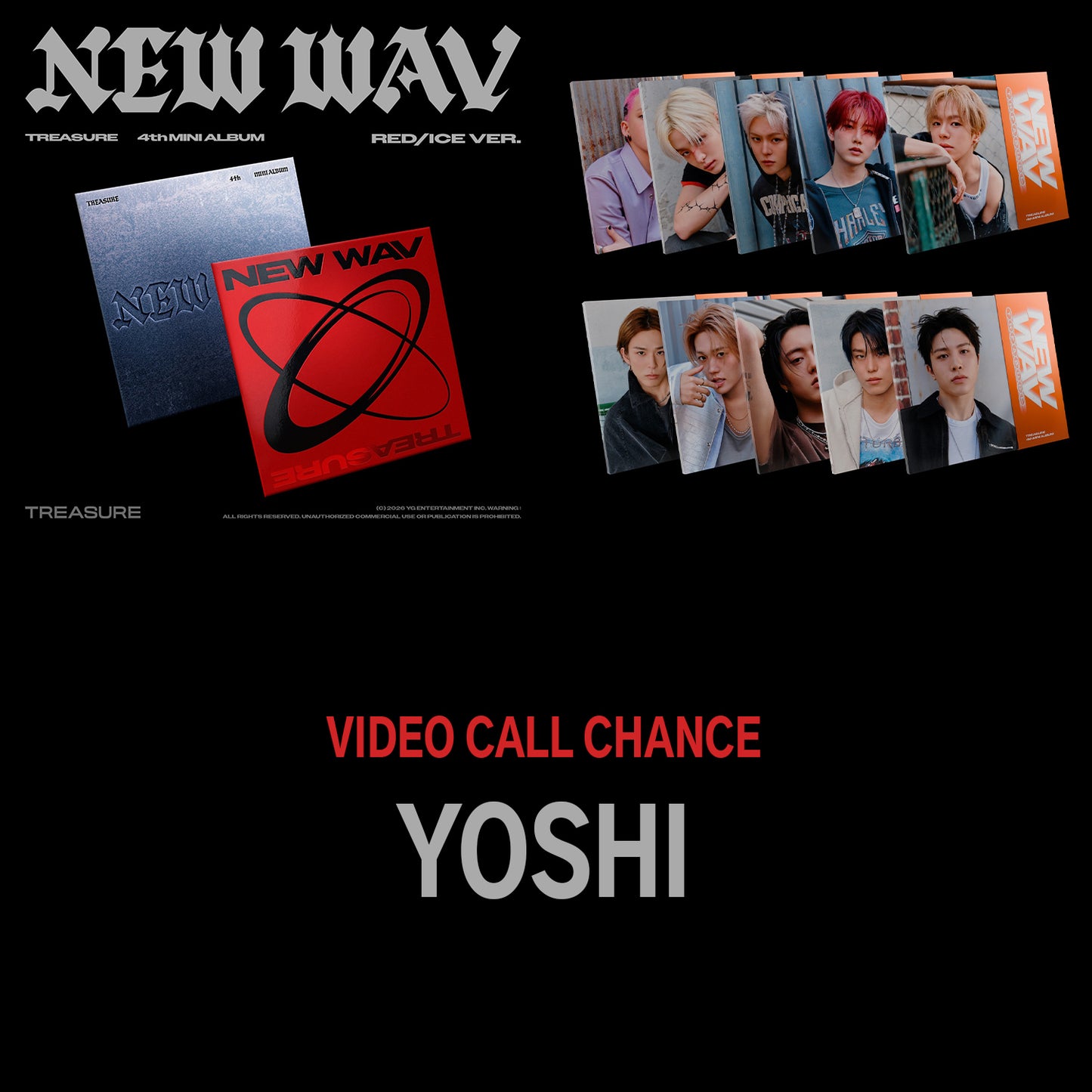 (1:1 VIDEO CALL EVENT) TREASURE - 4th MINI ALBUM [NEW WAV] - YOSHI