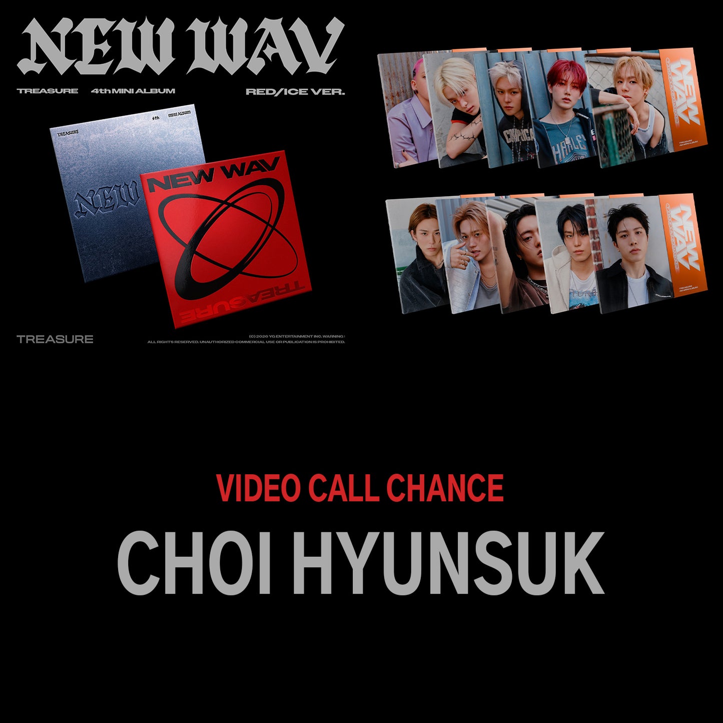 (1:1 VIDEO CALL EVENT) TREASURE - 4th MINI ALBUM [NEW WAV] - CHOI HYUNSUK