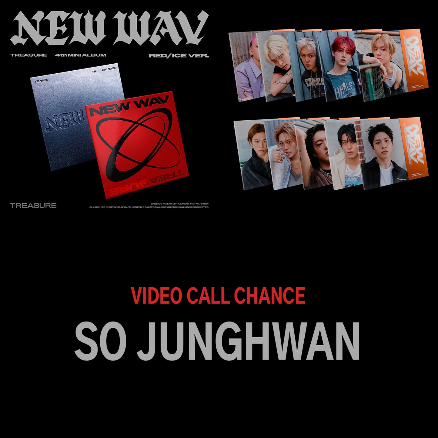 (1:1 VIDEO CALL EVENT) TREASURE - 4th MINI ALBUM [NEW WAV] - SO JUNGHWAN