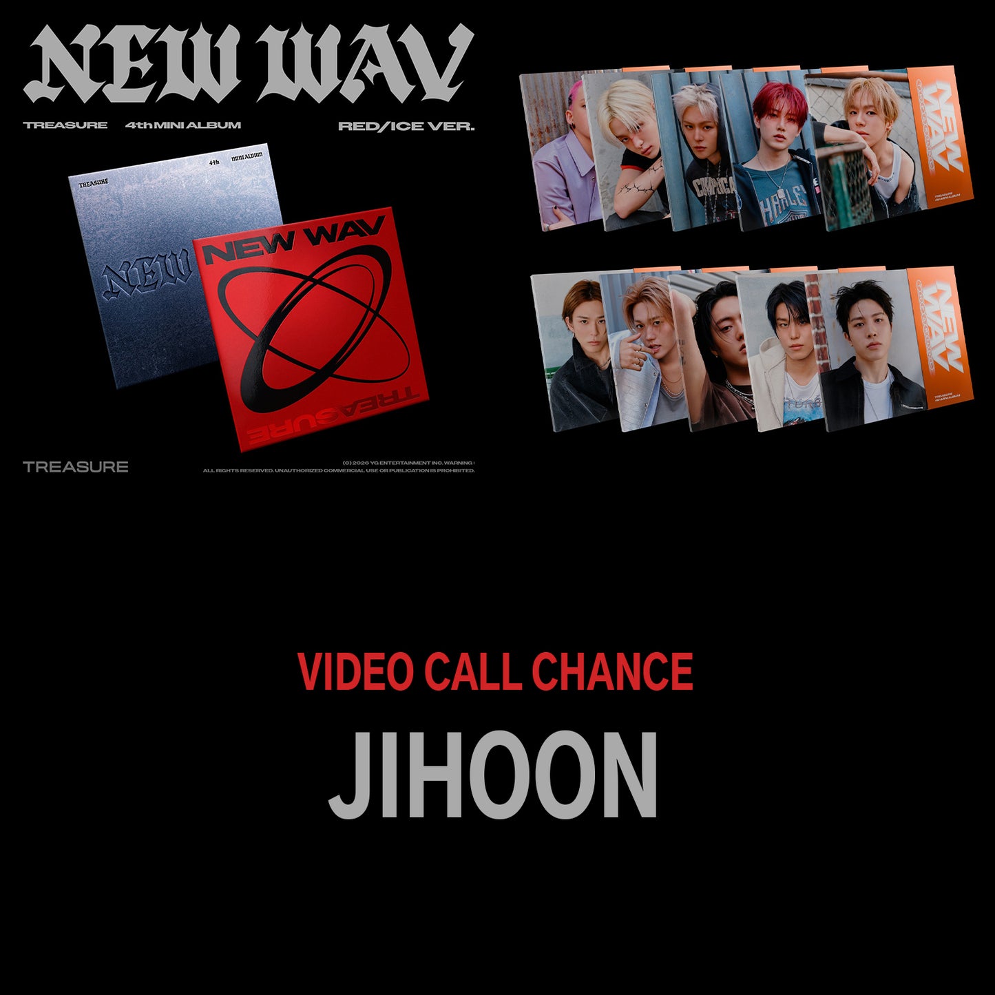 (1:1 VIDEO CALL EVENT) TREASURE - 4th MINI ALBUM [NEW WAV] - JIHOON