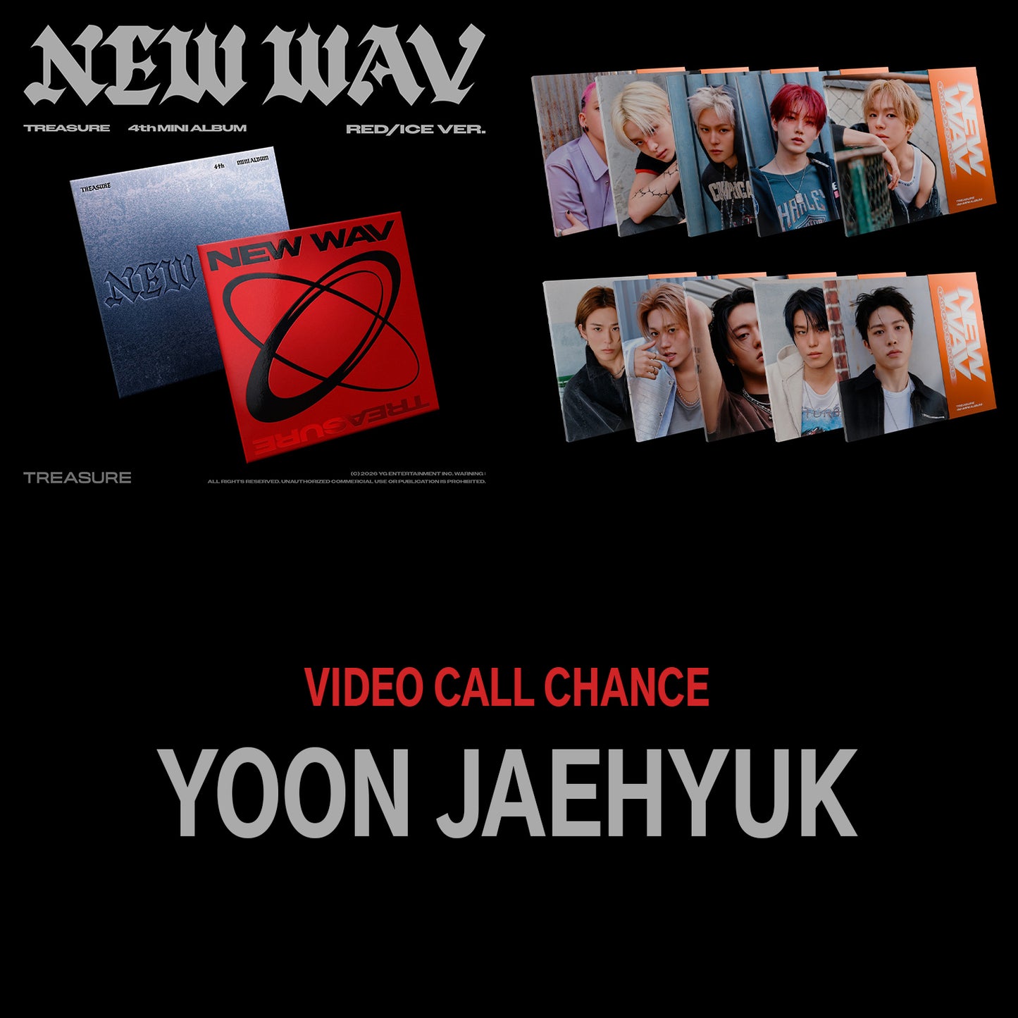 (1:1 VIDEO CALL EVENT) TREASURE - 4th MINI ALBUM [NEW WAV] - YOON JAEHYUK