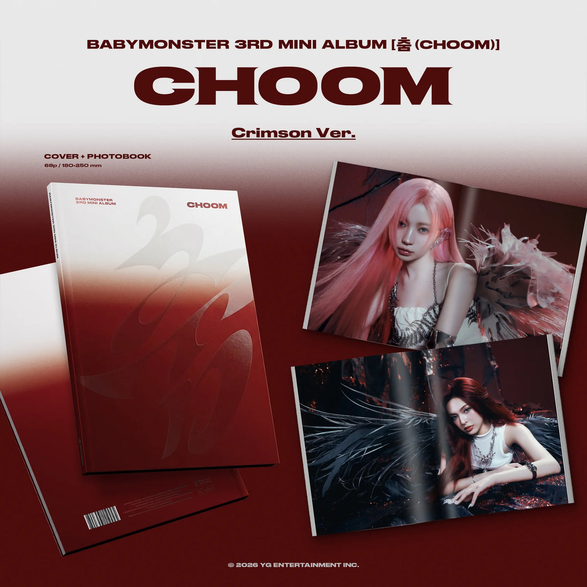 (GROUP VIDEO CALL) BABYMONSTER 3rd MINI ALBUM [춤 (CHOOM)] (Crimson / Metallic / Prism Ver.)“