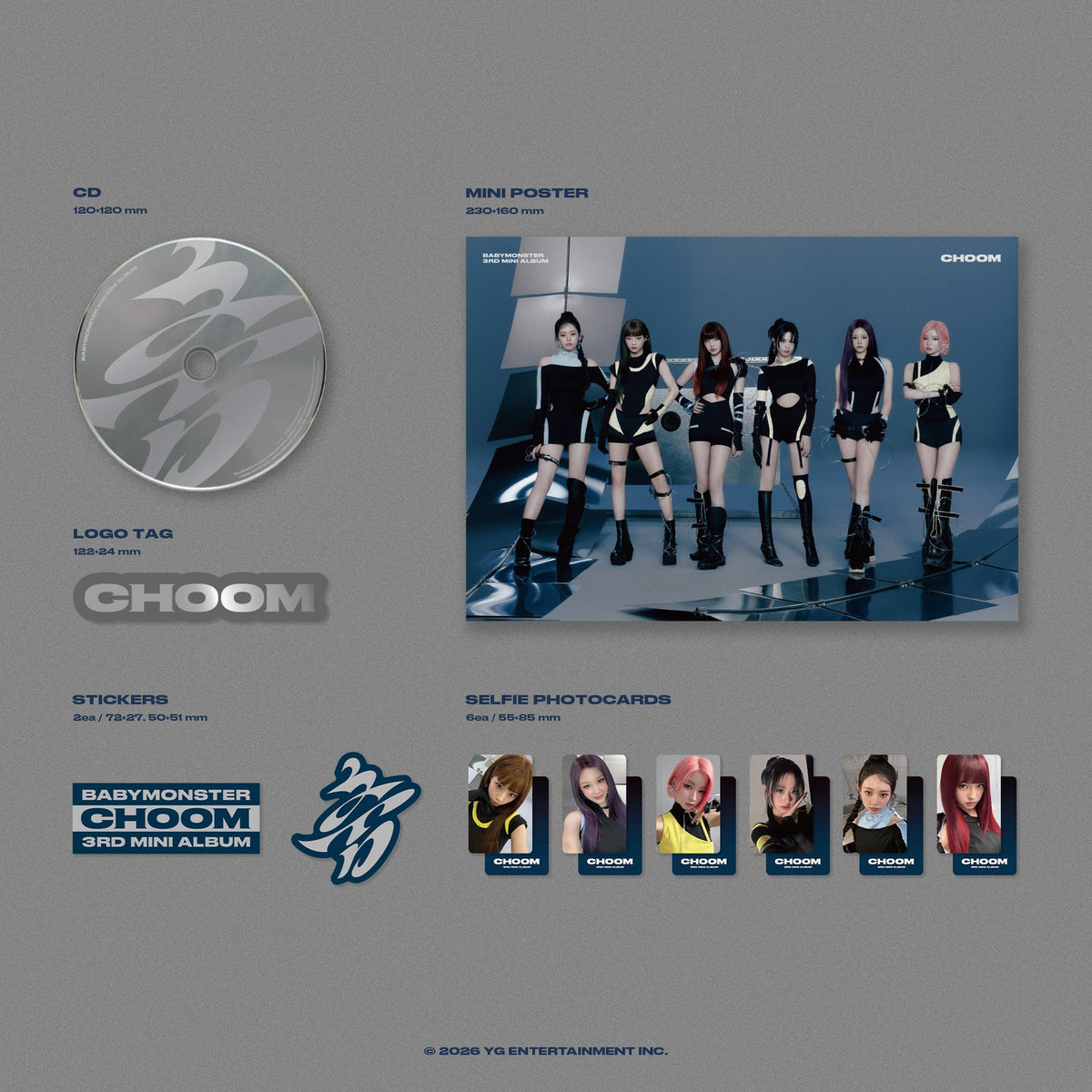 (GROUP VIDEO CALL) BABYMONSTER 3rd MINI ALBUM [춤 (CHOOM)] (Crimson / Metallic / Prism Ver.)“