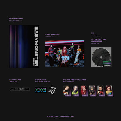 (GROUP VIDEO CALL) BABYMONSTER 3rd MINI ALBUM [춤 (CHOOM)] (Crimson / Metallic / Prism Ver.)“
