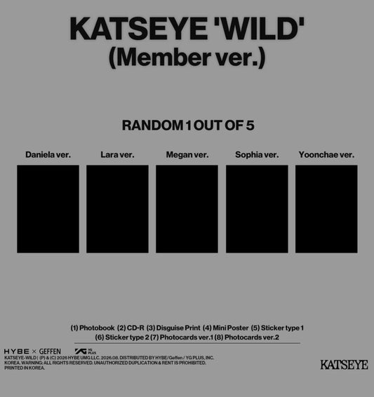 (preorder) KATSEYE - [WILD] (Member ver.)
